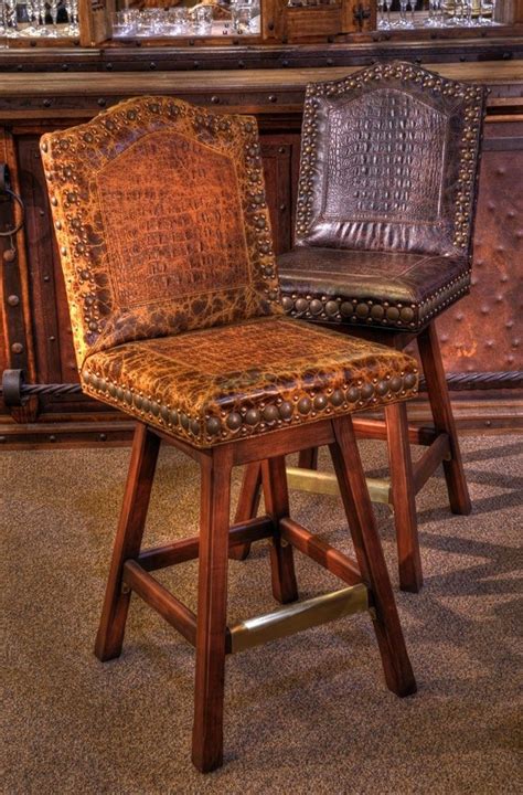 The seat is padded with a 2.5 inches thick foam, and it is comfortable. Western Leather Bar Stools - Ideas on Foter