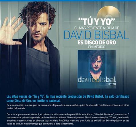 David Bisbal Tú Y Yo Es Disco De Oro En México 100x100 Bisbal