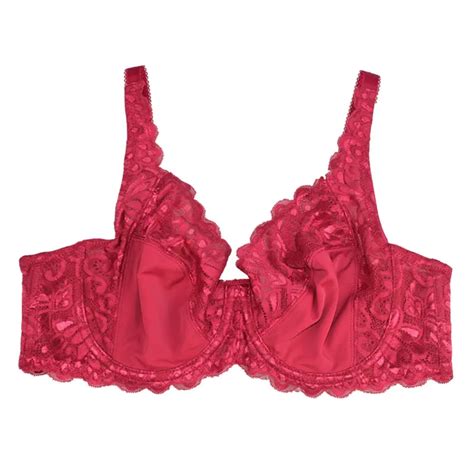 Buy Womens Underwear Sexy Lace Bra Red Color Push Up Unlined Breathable