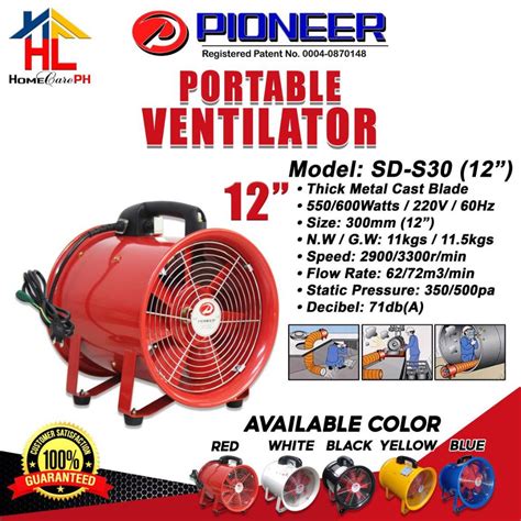 Pioneer Portable Ventilator 12 Inches 300mm Shopee Philippines