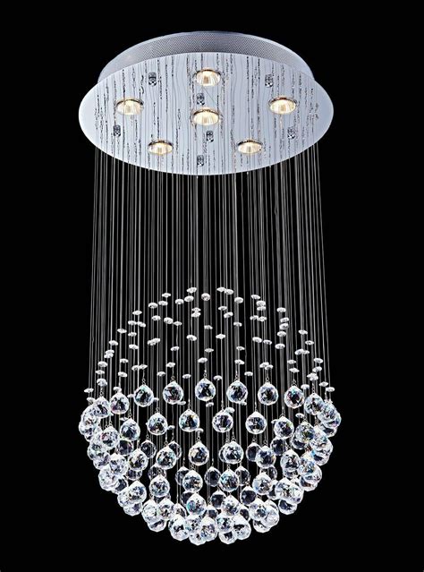 Modern Crystal Chandelier Light Rain Drop Ball Ceiling Light Led