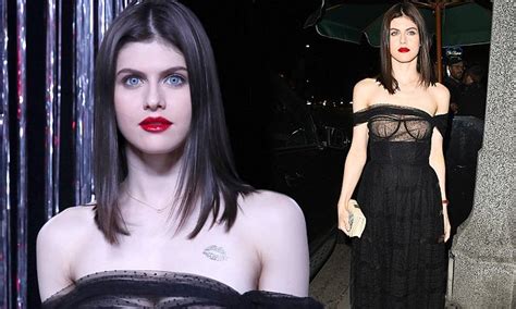 Alexandra Daddario Goes Braless Under Sheer Gown For Dior Bash In La