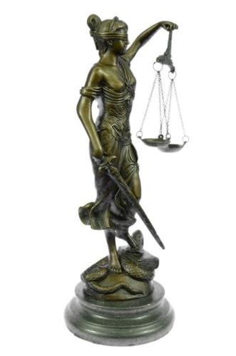 Blind Lady Of Justice Scales Attorney Office Bronze