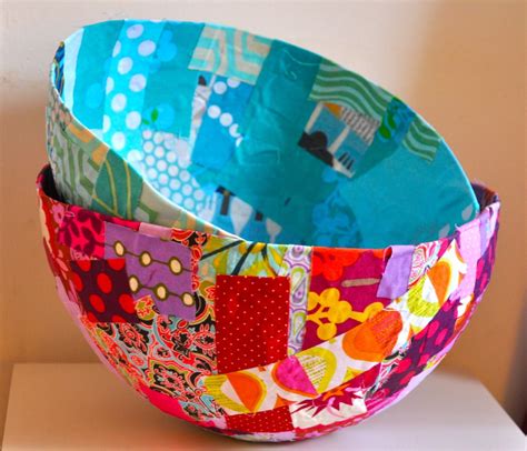Fabric Covered Balloon Bowls Using Paper Mâché Paper Soaked With Glue