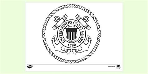 Free United States Coast Guard Emblem Colouring Sheet Colouring