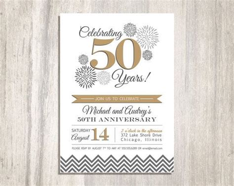 Culturatudela 50th Wedding Anniversary Invitations Free Printable