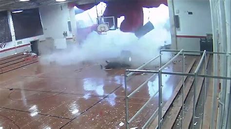 Watch Video Shows Roof Collapse In School Gymnasium