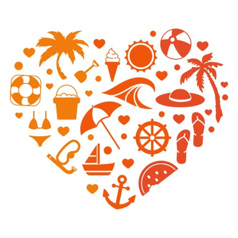 Summer Beach Heart Transparent Png And Svg Vector File