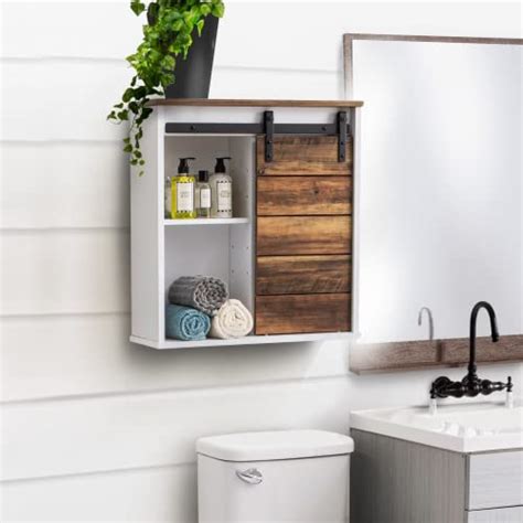 Landia Home Wall Mounted Bathroom Cabinet For Storage Modern Farmhouse