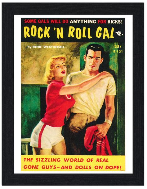 Rock N Roll Gal Pulp Fiction Book Cover Art Print £7 99 Framed Print £22 99 T Shirt £12 99