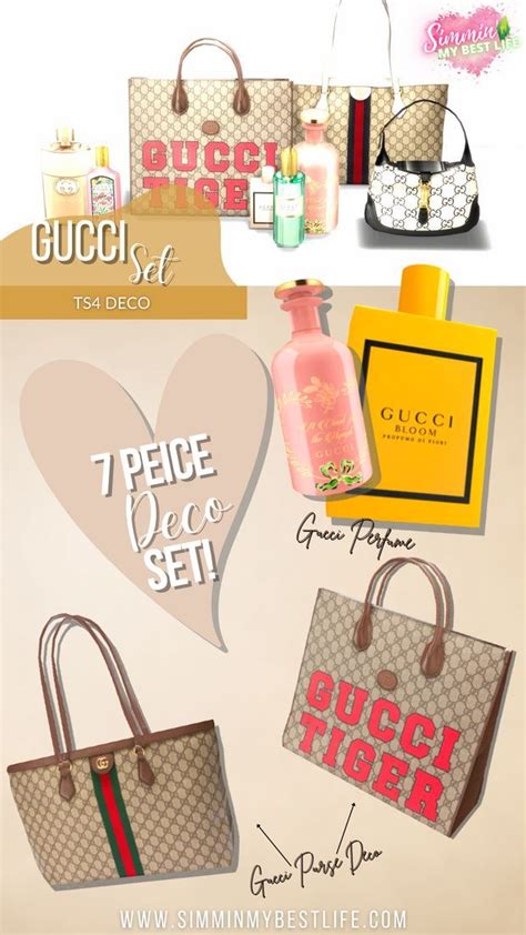 NEW TS CC RELEASE GUCCI DECO SET SIMMIN MY BEST LIFE Tumblr Sims Free Sims Sims