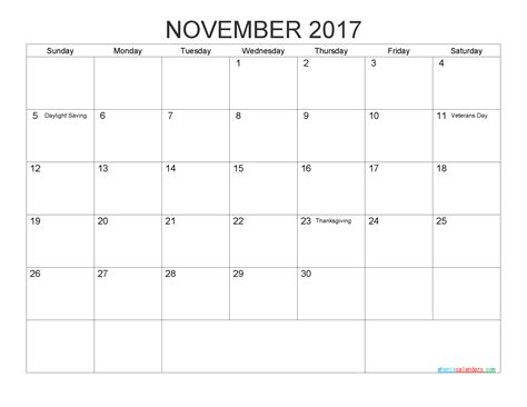 Free Printable Calendar 2017 With Holidays As Pdf Image 2019
