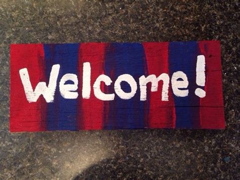 Red White And Blue Welcome Sign Door Sign Patriotic Home Decor On Etsy