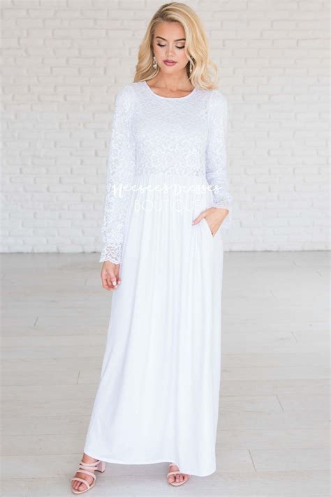 White Modest Maxi Dress Best Online Modest Boutique For Dresses