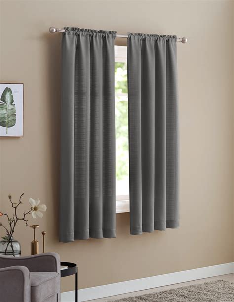 Mainstays Bennett Textured Curtain Grey 54 Inch Set Of 2
