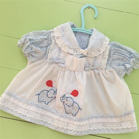 Vintage Baby Girl Dress Size 12 Months Baby Girl Elephant Dress