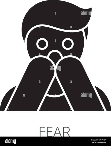 Fear Black Glyph Icon Human Phobia Panic Attack Anxiety Disorder