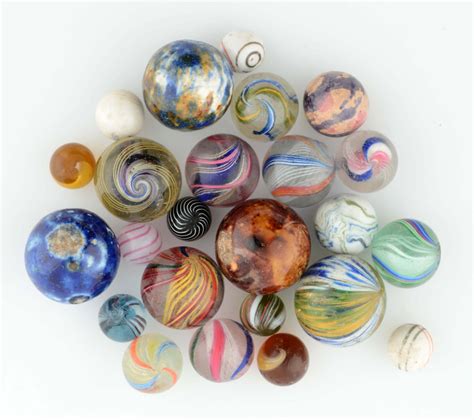 Lot Detail Lot Of 24 Handmade Marbles