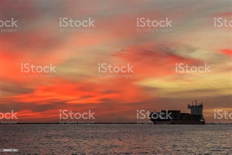 Red Container Ship Stock Photo Download Image Now Baltic Countries