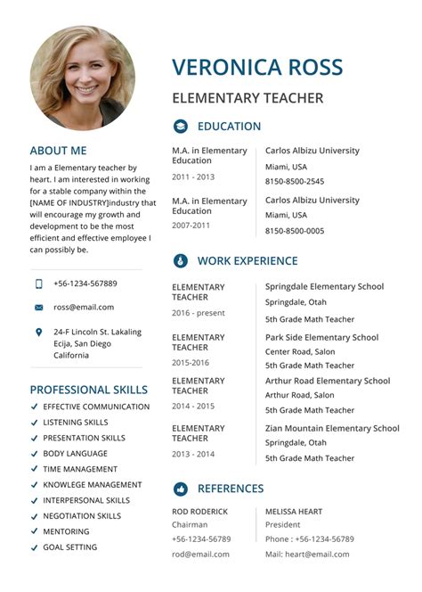 Editable Teacher Resume Template Free 10 Top Free Resume Templates