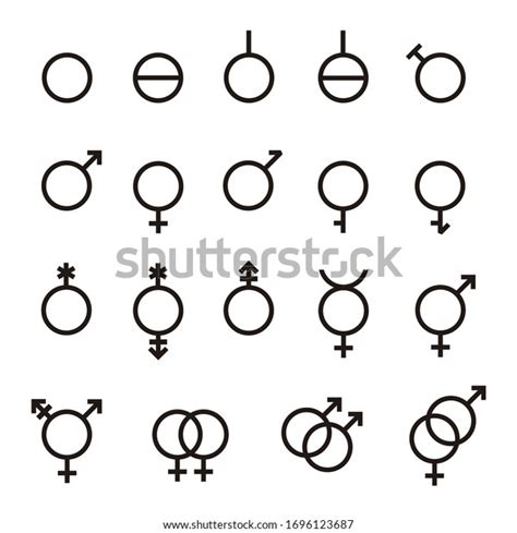 Gender Flat Icons Set Sexual Orientation Stock Vector Royalty Free 1696123687