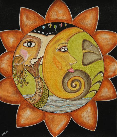 Sun Moon And Mermaid Painting By Rain Ririn