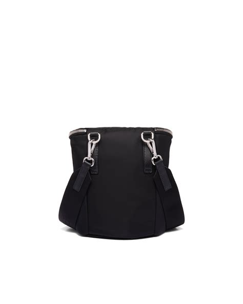 Black Re Nylon And Leather Shoulder Bag Prada