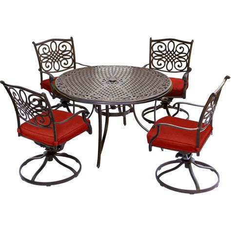 Hanover Traditions 5 Piece Aluminum Outdoor Dining Set