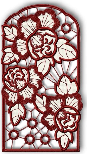 Advanced Embroidery Designs Cutwork Lace Flower Window