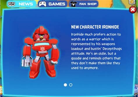 Reply To New Character Ironhide In News Feed Angrybirdsnest Forum