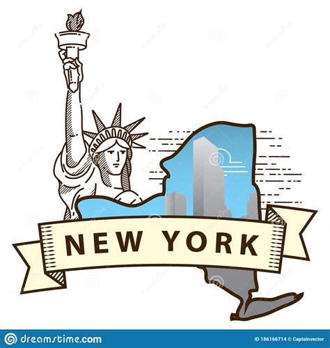 New York City Map Vector Illustration Decorative Design Stock Vector