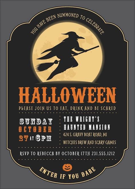 Dinywageman Free Printable Halloween Party Invitations For Adults
