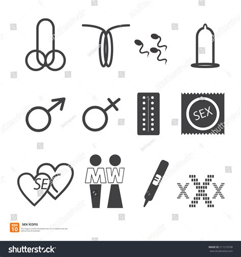 Sex Sign Icons Penis Vagina Symbol стоковая векторная графика без