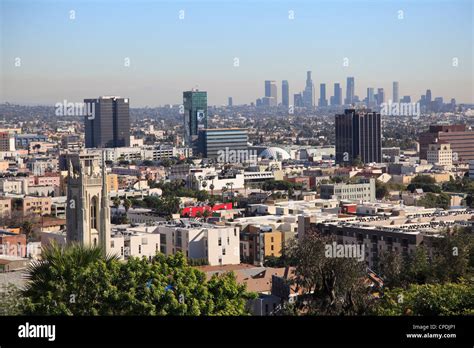 Hollywood And Downtown Skyline Los Angeles California United States