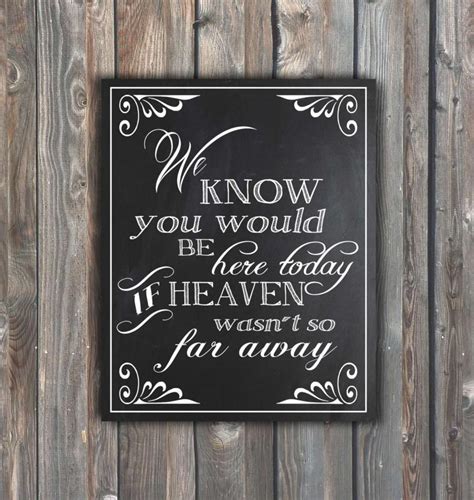 Wedding Memorial Sign-We Know You Would Be Here Today ...
