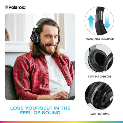 Polaroid Bluetooth Wireless Headphones Dynamic Stereo Headset With