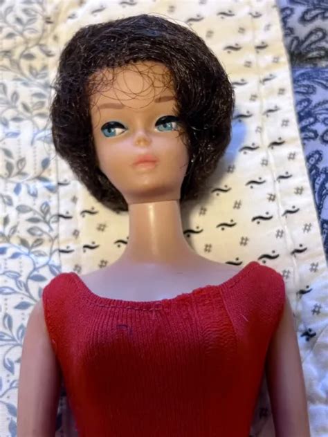 Vintage Brunette Bubble Cut Barbie Midge W Red Jersey Swimsuit Mattel Picclick