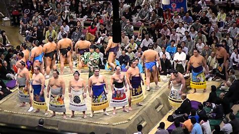 Sumo Wrestling Ceremony To Start The Matches Tokyo Japan Youtube