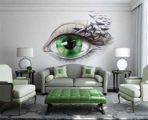 Painting the wall the same color as the ceiling 5. 15 Refreshing Wall Mural Ideas For Your Living Room