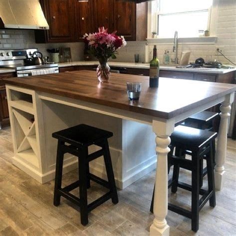 Prefabricated units typically have cabinets on one side. Kitchen Island with seating on 3 sides Large finished ...