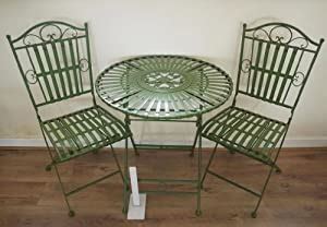Tall bistro tables are also known as pub or bar tables. French Ornate Antique Green Wrought Iron Metal Garden ...
