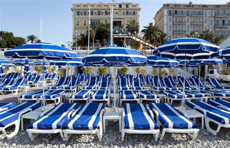 City Of Nice Beach With Umbrella Stock Image Image Of Scenery