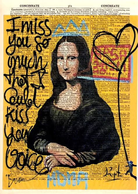 Graffiti Mona Lisa Dictionary Original Page New Enlarged Etsy In 2021