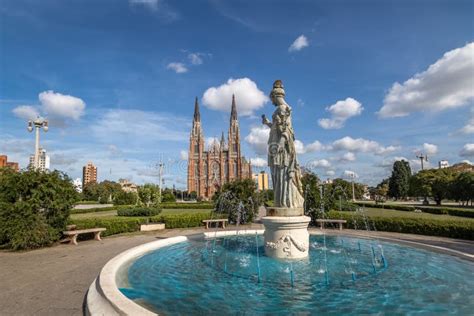 La Plata Cathedral And Plaza Moreno Fountain La Plata Buenos Aires
