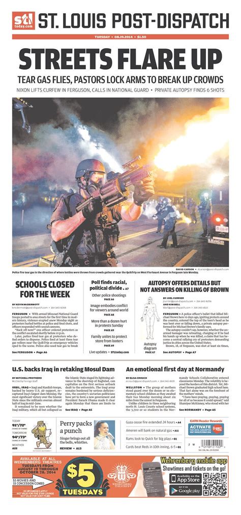 Front Page Of The St Louis Post Dispatch Business Insider
