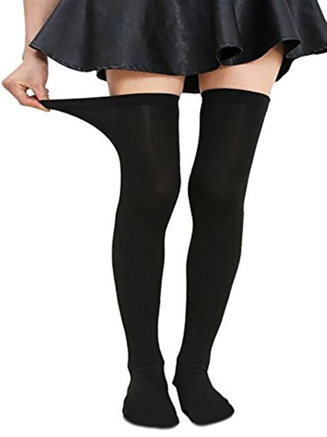 Zando Women S Stretchy Over The Knee High Socks Plus Size Thigh High