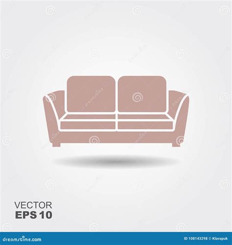 Sofa Vector Illustration Isolated On White Background Soft Sofa Icon