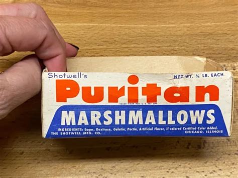 vintage puritan marshmallows shotwell s chicago il advertising box 5 6 00 picclick