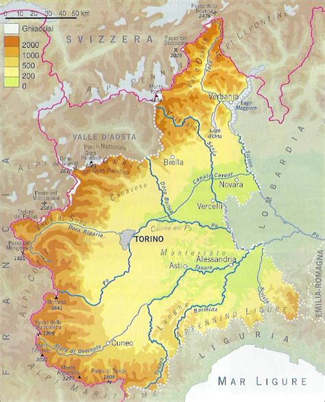 Cartina Fisica Piemonte Fiumi Tomveelers