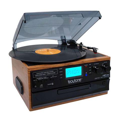Boytone BT IN & OUT Classic Style Record Player Turntable with AM/FM ...
